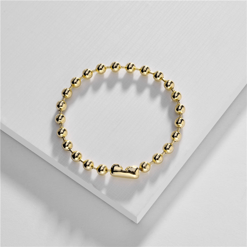 Gold Bead Choker Necklace Set