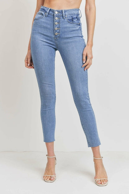 High Waisted Button Fly Skinny