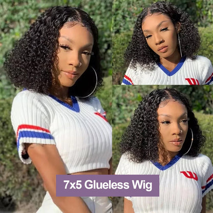 Curly Short Lace Frontal Human Hair Wigs