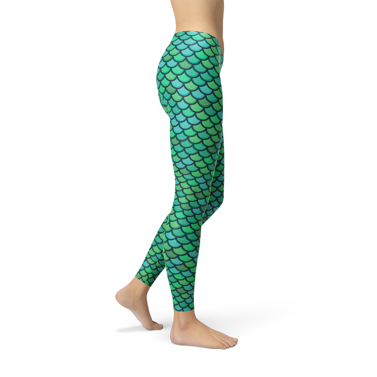 Green Mermaid Leggings Womens
