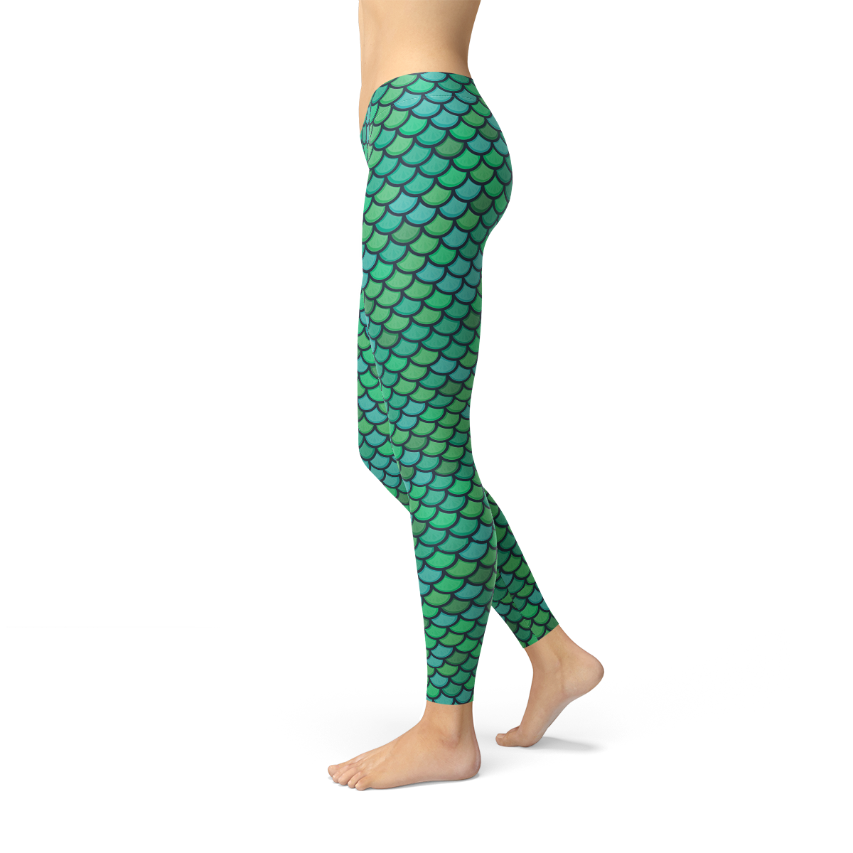 Green Mermaid Leggings Womens