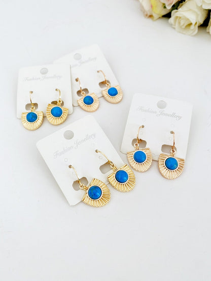 Turquoise Earrings Gold, Boho Earrings for Women